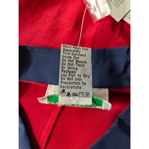 Quacker Factory Womens L Blouse Silk Landscape Nautical Long Sleeve Button Up - Picture 12 of 14